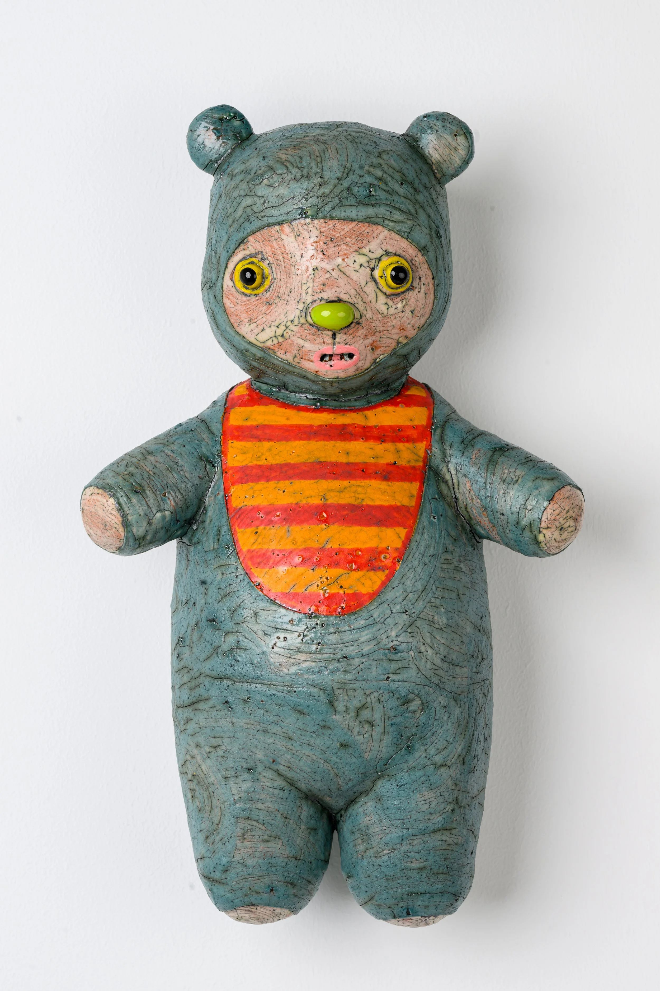 Bib Bear, Ceramic, 13 x 7 x 5, 2025