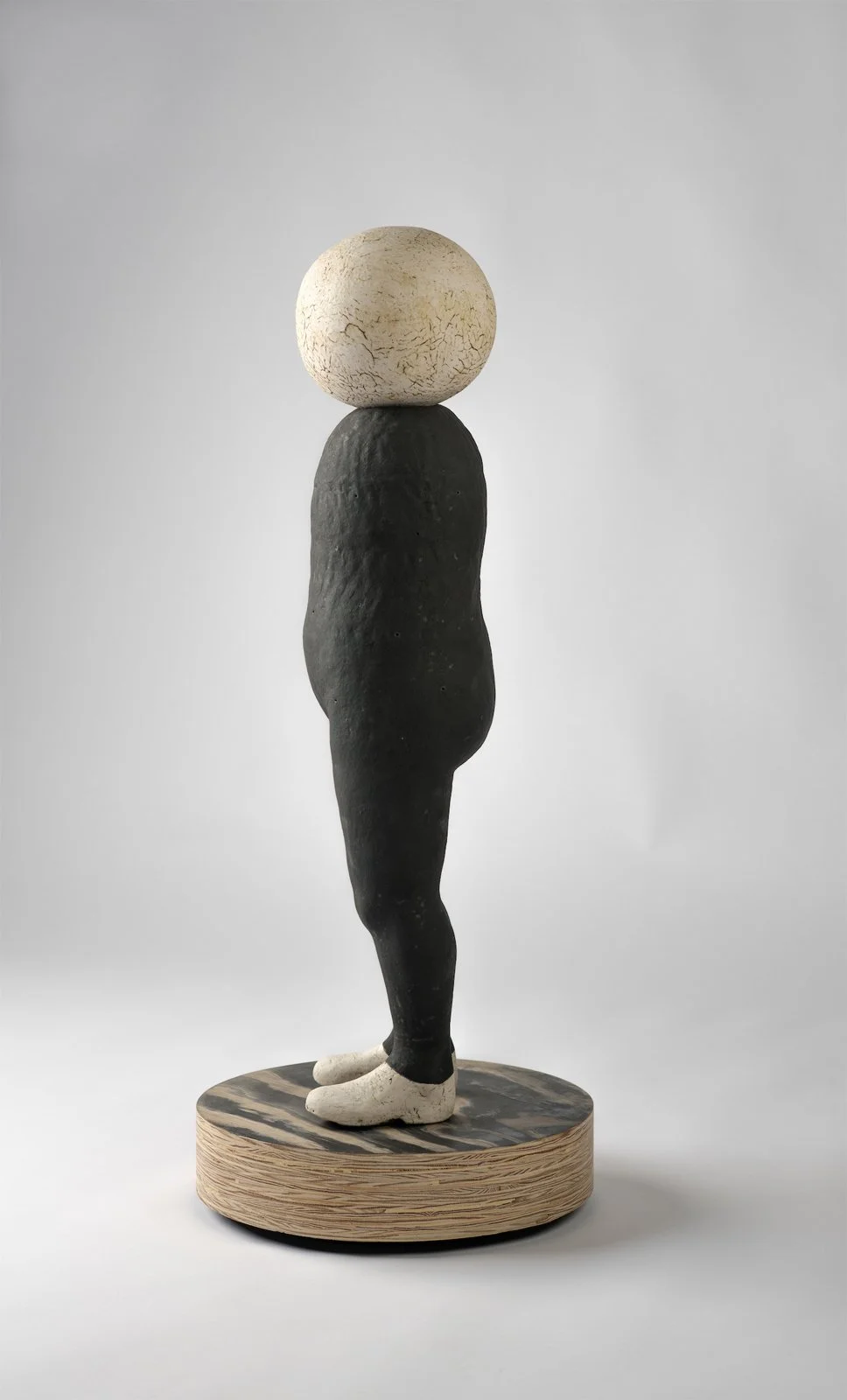 Fertility Figure (Egg Mask), Ceramic/Wood, 40 x 16 x 16, 2021-24
