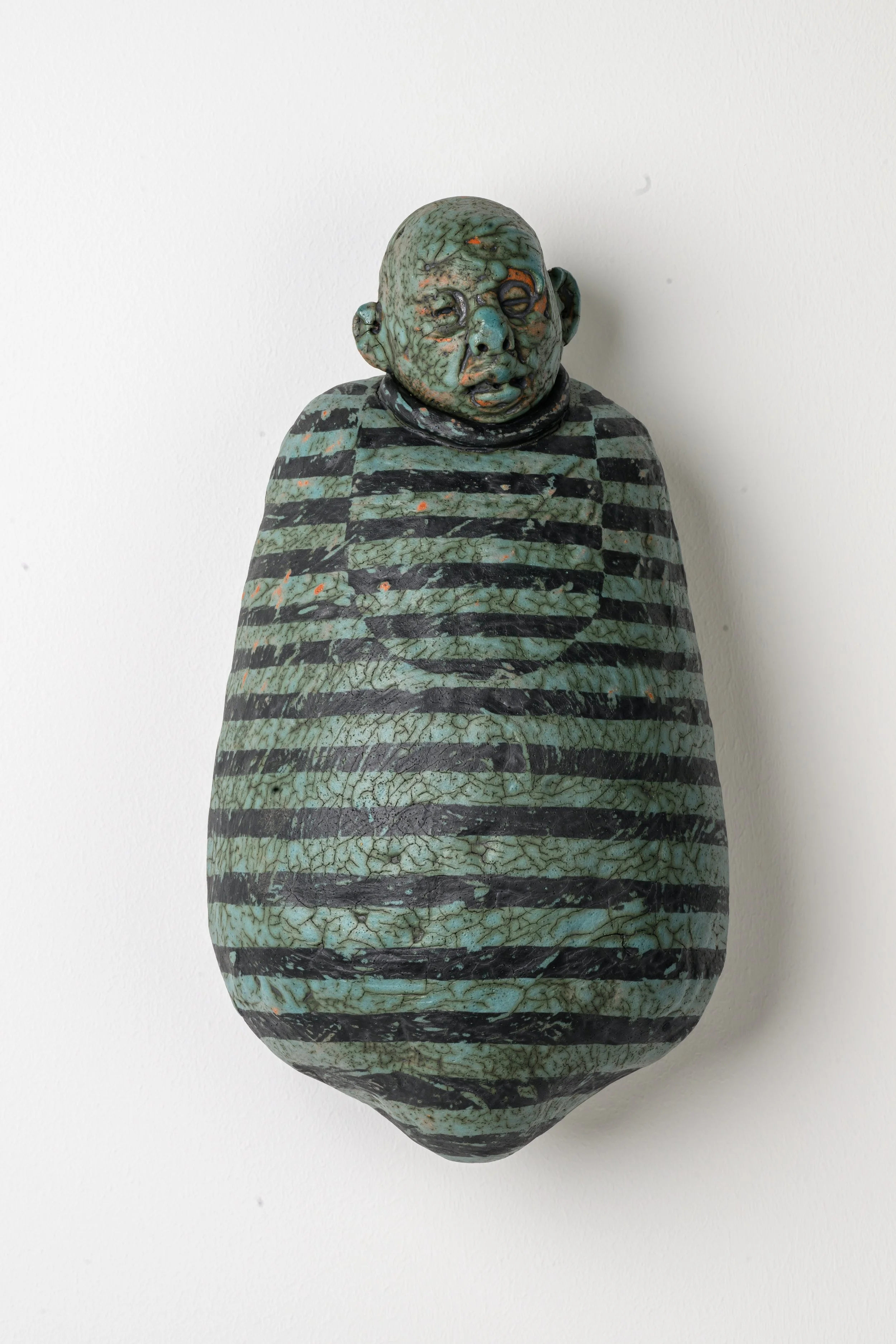 Blue Bib Bag, Ceramic, 14 x 8 x 5, 2025