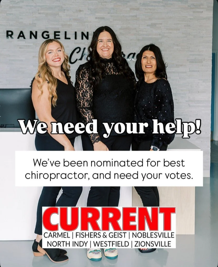 We are honored to be nominated as the best chiropractor in suburban Indy @youarecurrent. 
⠀⠀⠀⠀⠀⠀⠀⠀⠀
You can vote for us from now until 2/10! 
⠀⠀⠀⠀⠀⠀⠀⠀⠀
Tap the link in bio @rangelinechiropractic to vote.
⠀⠀⠀⠀⠀⠀⠀⠀⠀
Thank you!!
⠀⠀⠀⠀⠀⠀⠀⠀⠀
. 
#carmelindi