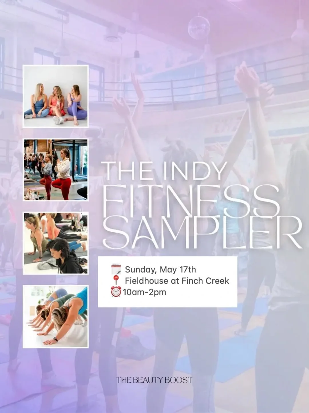 12 DAYS AWAY! 🤩 Are you coming? 

We&rsquo;re part of the Indy Fitness Sampler this May, and we want you there with us! 

➡️ Think: a full afternoon of movement, wellness experiences, and good company. 

It&rsquo;s a great way to explore what Indy&r
