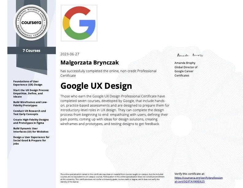 Google UX Design Specialization