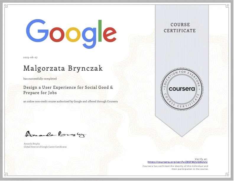 Design a User Experience for Social Good Certification