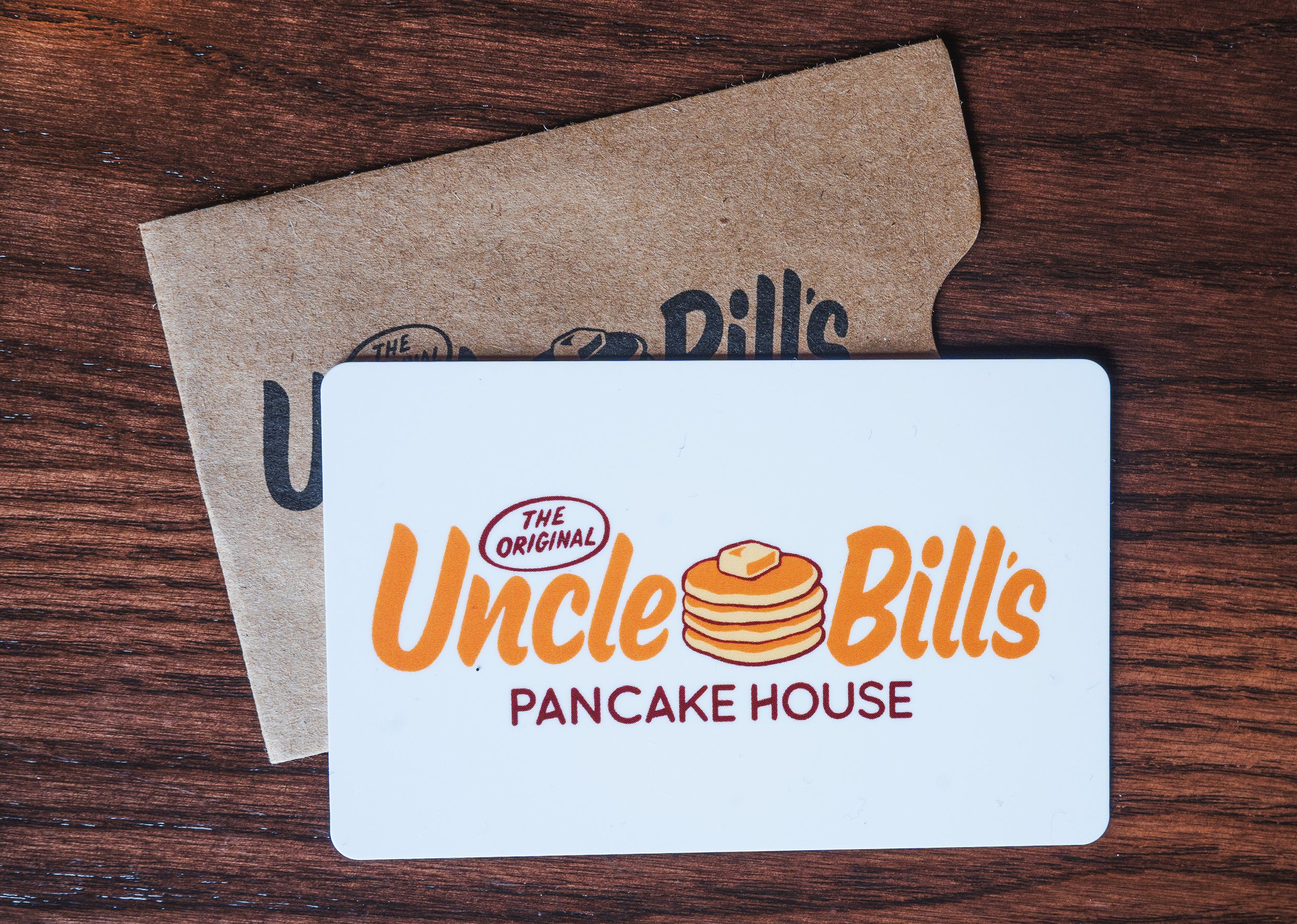 Uncle Bill’s Pancake House gift cards displayed at the South St. Louis restaurant