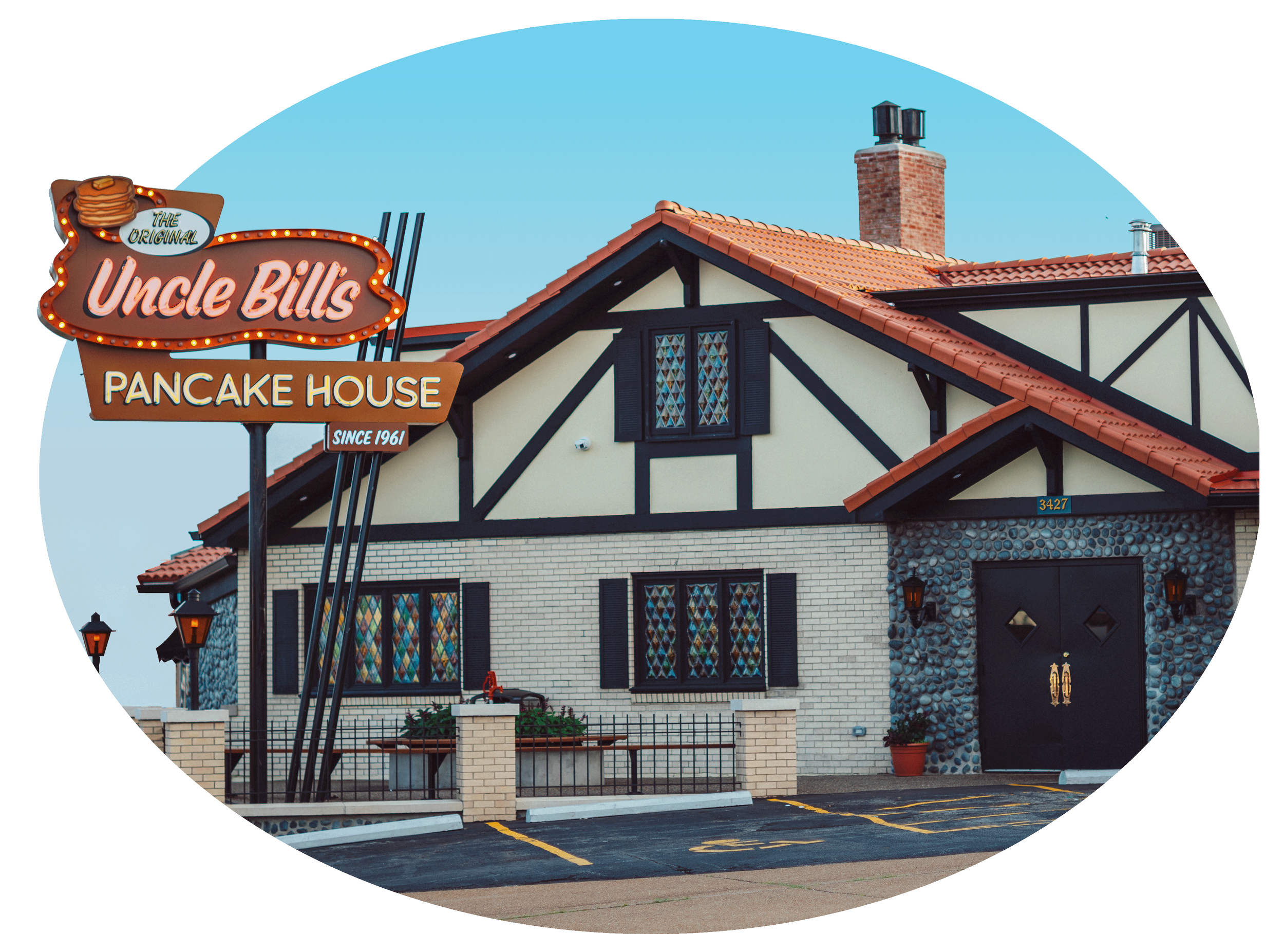 Exterior of Uncle Bill's Pancake House on Kingshighway in South St. Louis