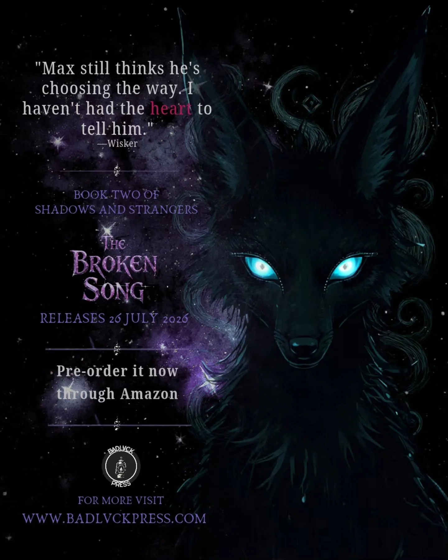 "Max still thinks he's choosing the way. I haven't  had the heart to tell him" &mdash;Wisker

The Broken Song is the second book in the Shadows and Strangers series, continuing Maxen's journey through fractured realms where each choice carr