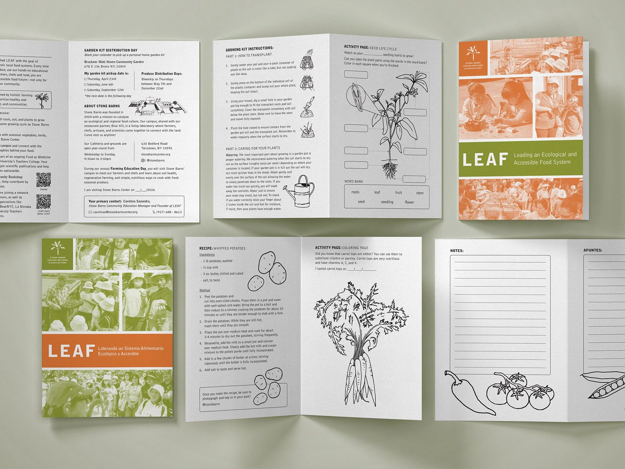 half page brochure for the LEAF program plant and garden kit distribution