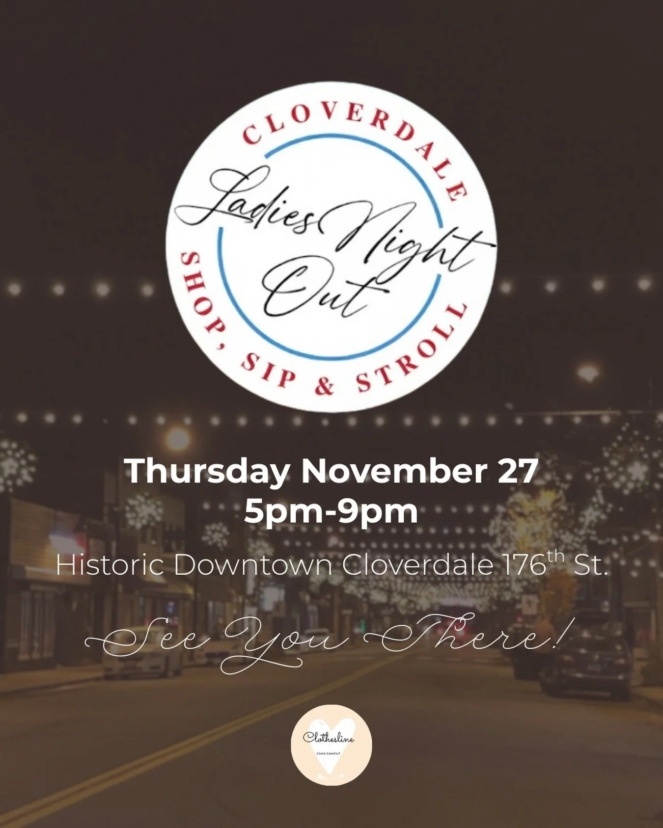 Girls&rsquo; night plans = sorted. Sip, shop, stroll&hellip; and repeat. See you this Thursday in Downtown Cloverdale. 🤍✨