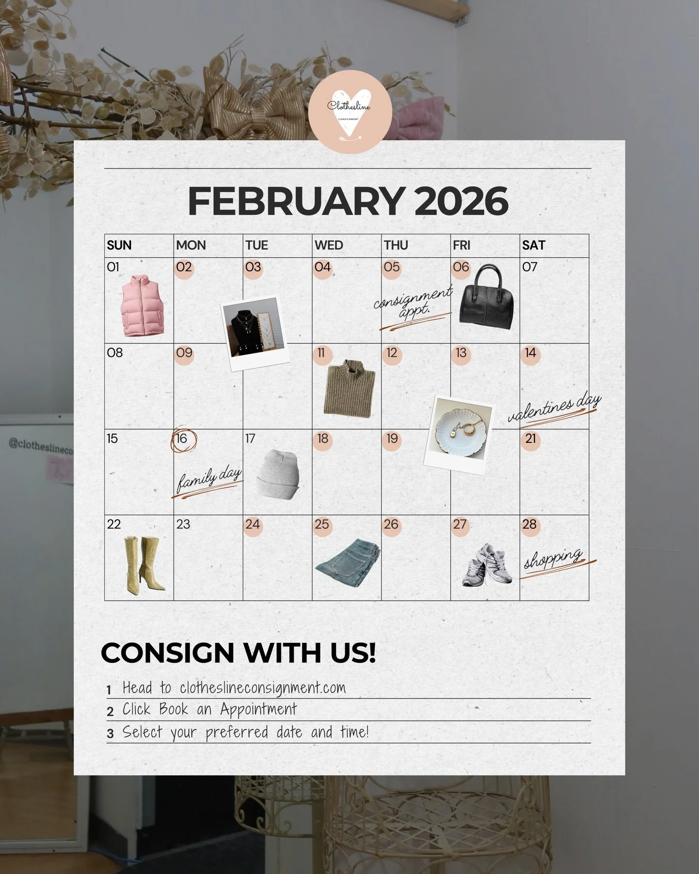 February bookings are open 🤍

Fresh month, fresh finds, and the perfect time to book your consignment appointment. Whether you&rsquo;re clearing out your closet or making room for what&rsquo;s next, we&rsquo;re ready for you. Book your February appo