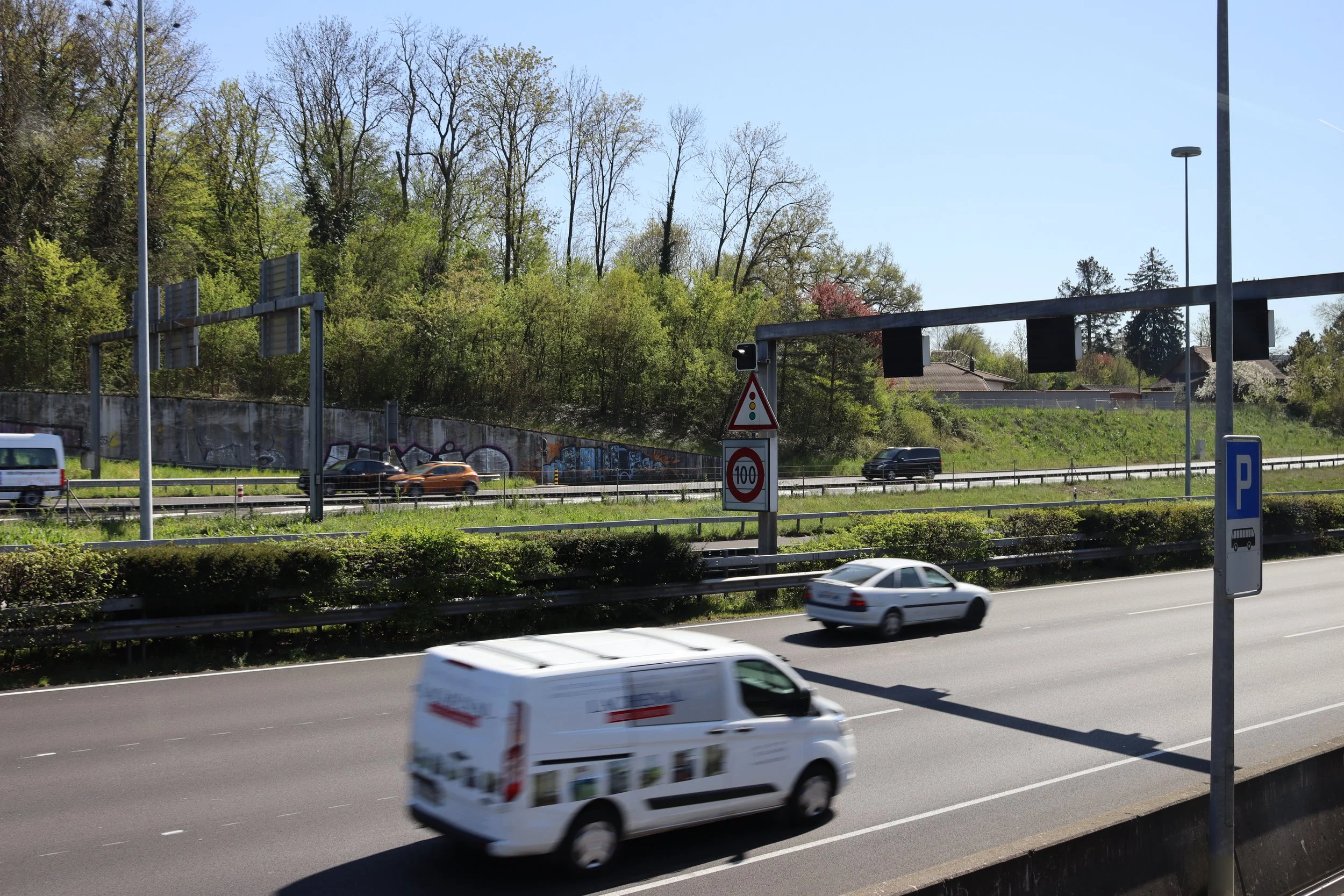 A lush view outside Geneva Airport