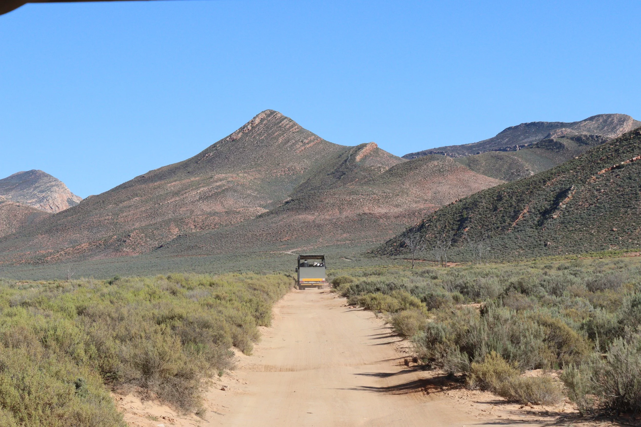 A truck moving in the distance in South Africa