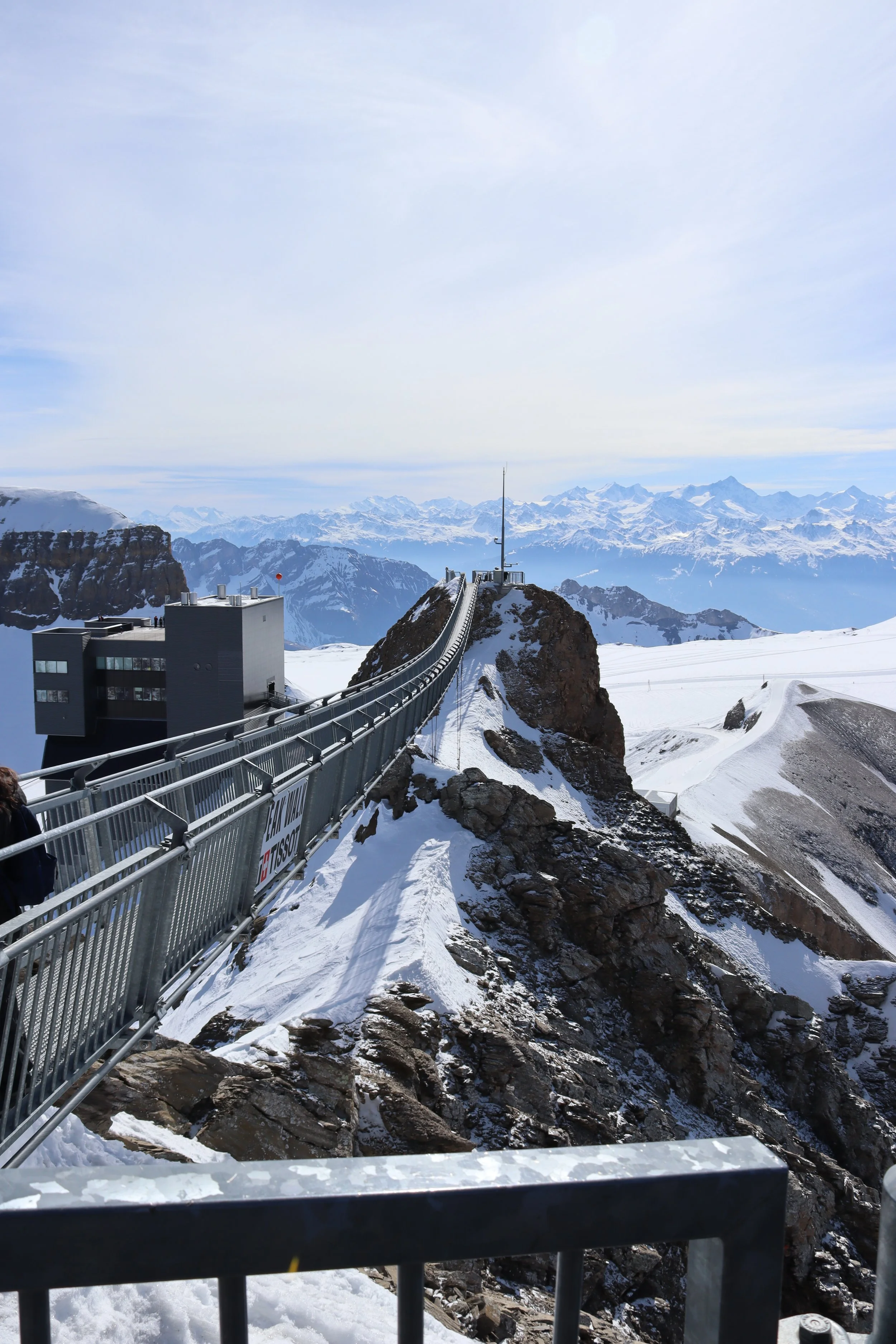 A hair-raising bridge atop Glacier 3000 in Switzerland