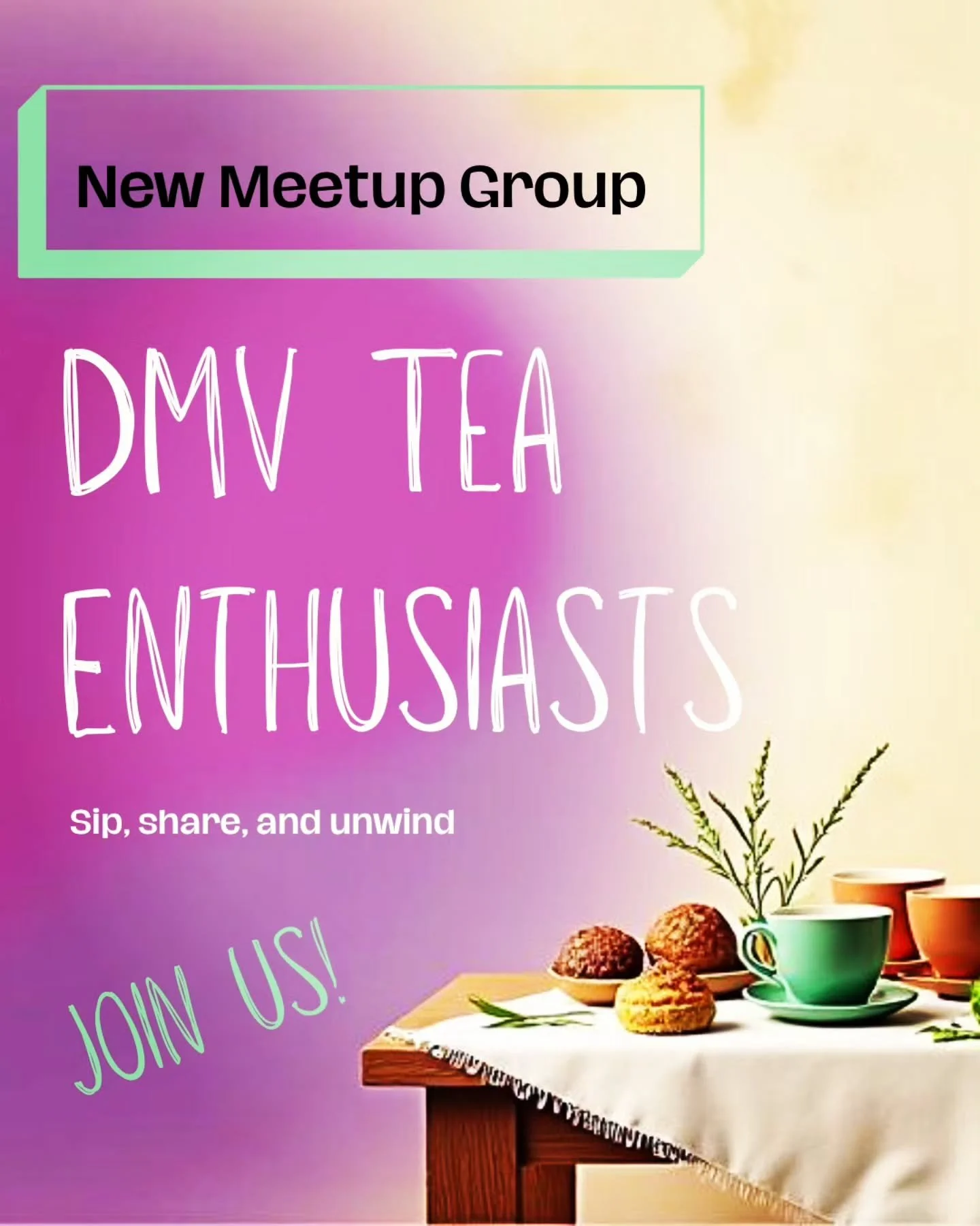 I'm officially BACK in the US 💚! In the DMV to be specific. Believe it or not, there aren't a lot of opportunities for tea lovers and aficionados to informally meet in this area.

So, I'm starting a meetup group 🌟! This group is for those intereste
