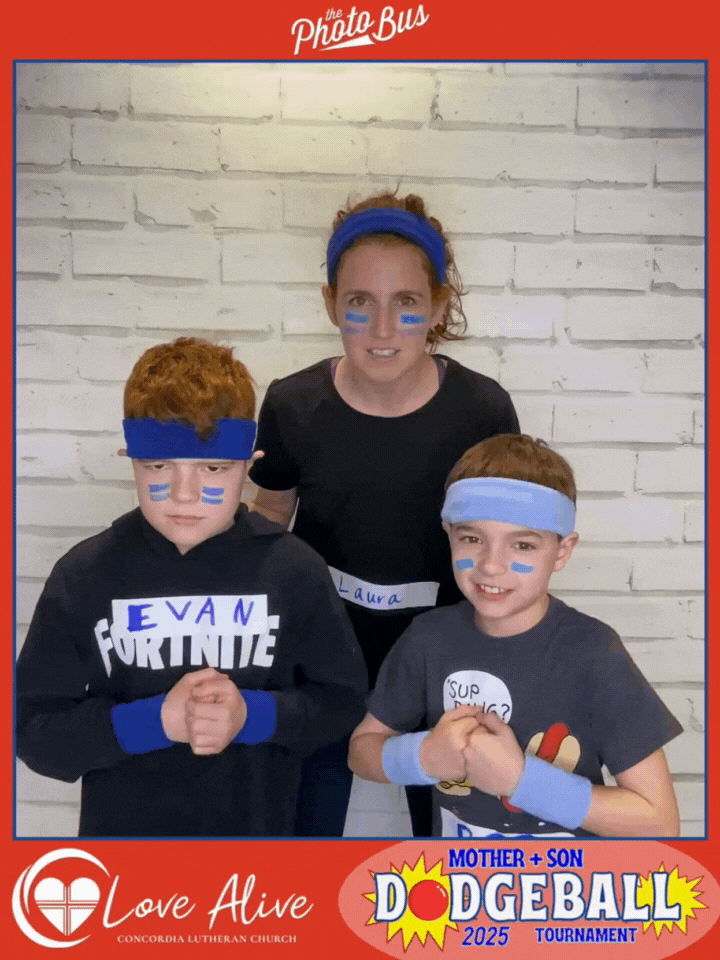 Boomerang Photo Booth With Custom Overlay Mother Son Dodgeball.gif
