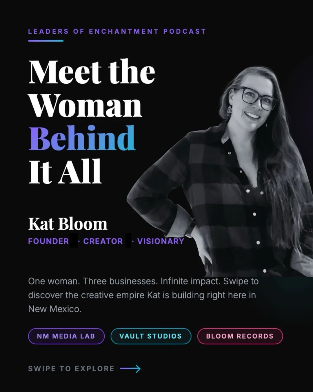 🎙️ In case you missed it, Kat Bloom joined us on Leaders of Enchantment to share how she built NM Media Lab, Vault Studios, and Bloom Records. 

Produced and uploaded straight from Vault Studios&mdash;fair warning: by the end of this episode, you&rs