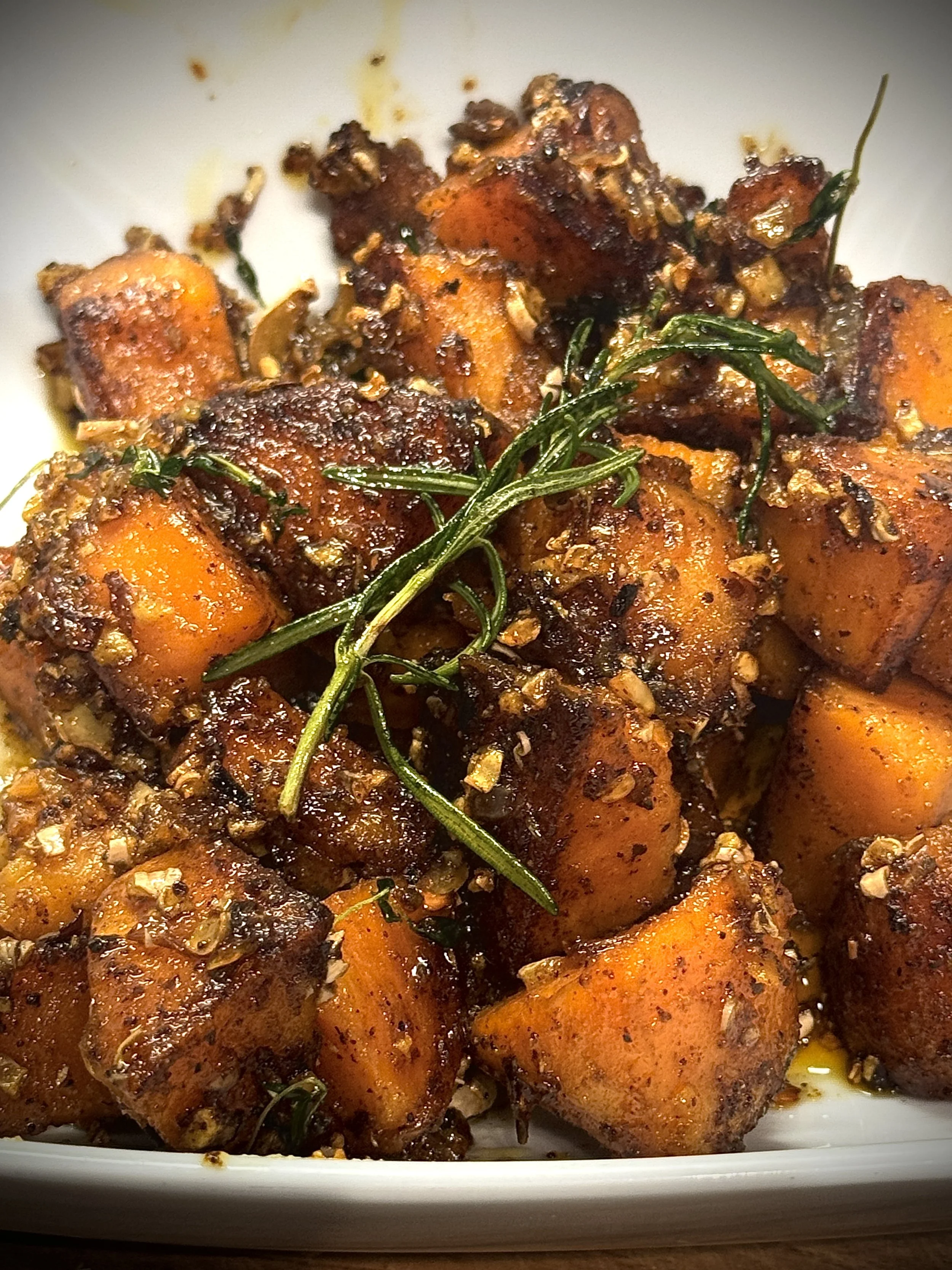 Maple-Ginger Sweet Potatoes with Ras el Hanout