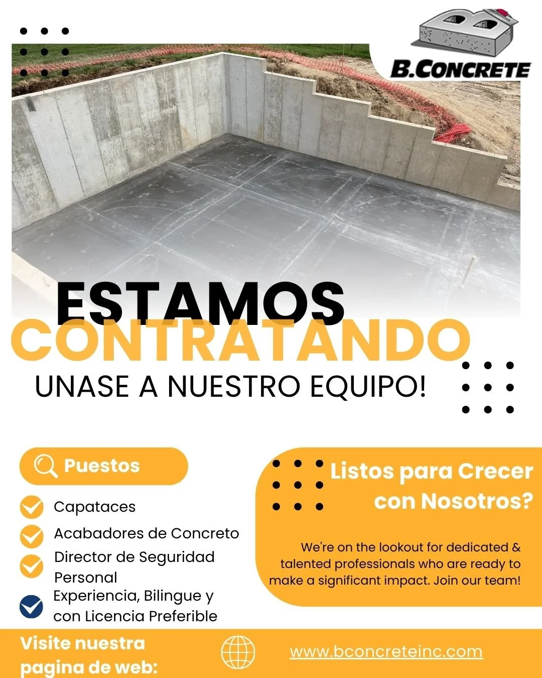 Buenos d&iacute;as! &iquest;Qui&eacute;n est&aacute; listo para mezclar, echar, y alisar concreto? Hablamos de concreto en estado puro: losas, mezclas y c&aacute;lculos de carga estructural. &Uacute;nete a nosotros equip&oacute; B.Concrete y demu&eac