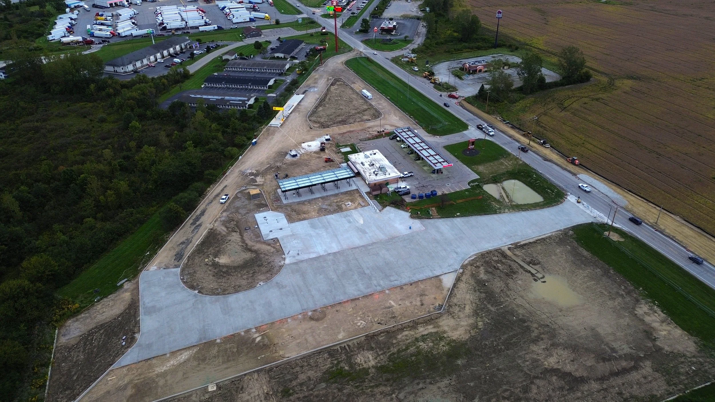 concrete, paving, commercial, construction, dayton, foundations, new construction, fueling station