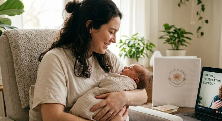 Doula Melanie Powell offers two virtual postpartum check-ins to help you process your birth story, navigate any questions, and check in on wellbeing.
