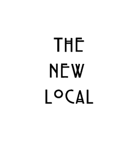 Text that reads 'The New Local' in a minimalist black and white design.