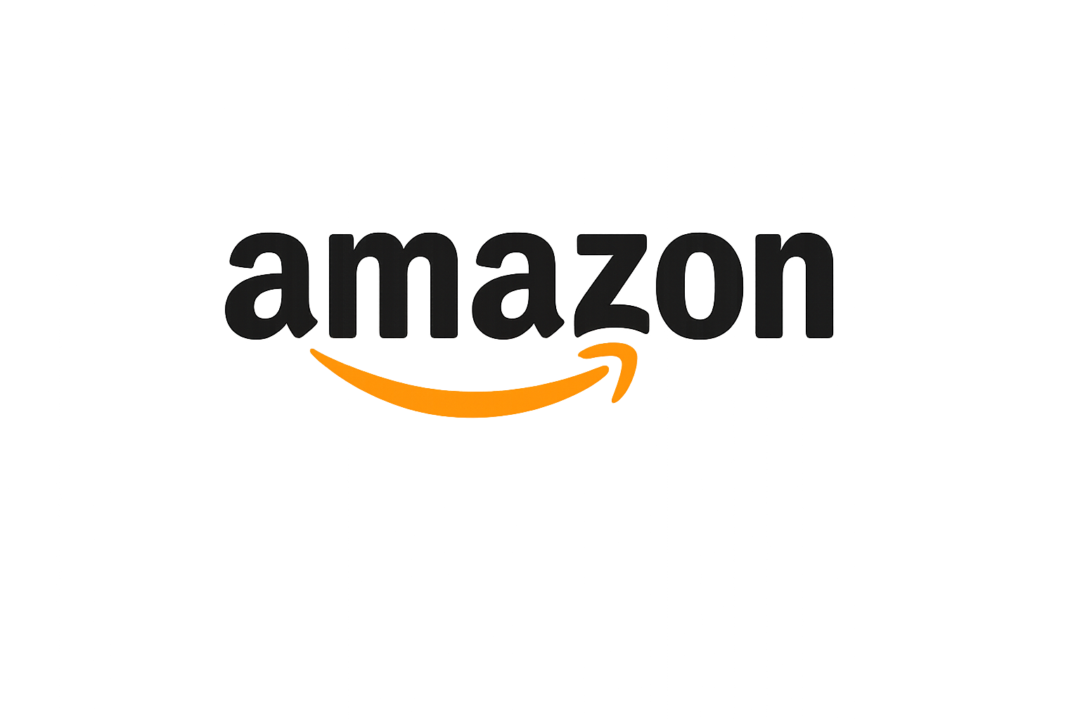A digital artwork featuring the Amazon logo with a stylized orange arrow, set against a dark, colorful background with abstract light streaks.
