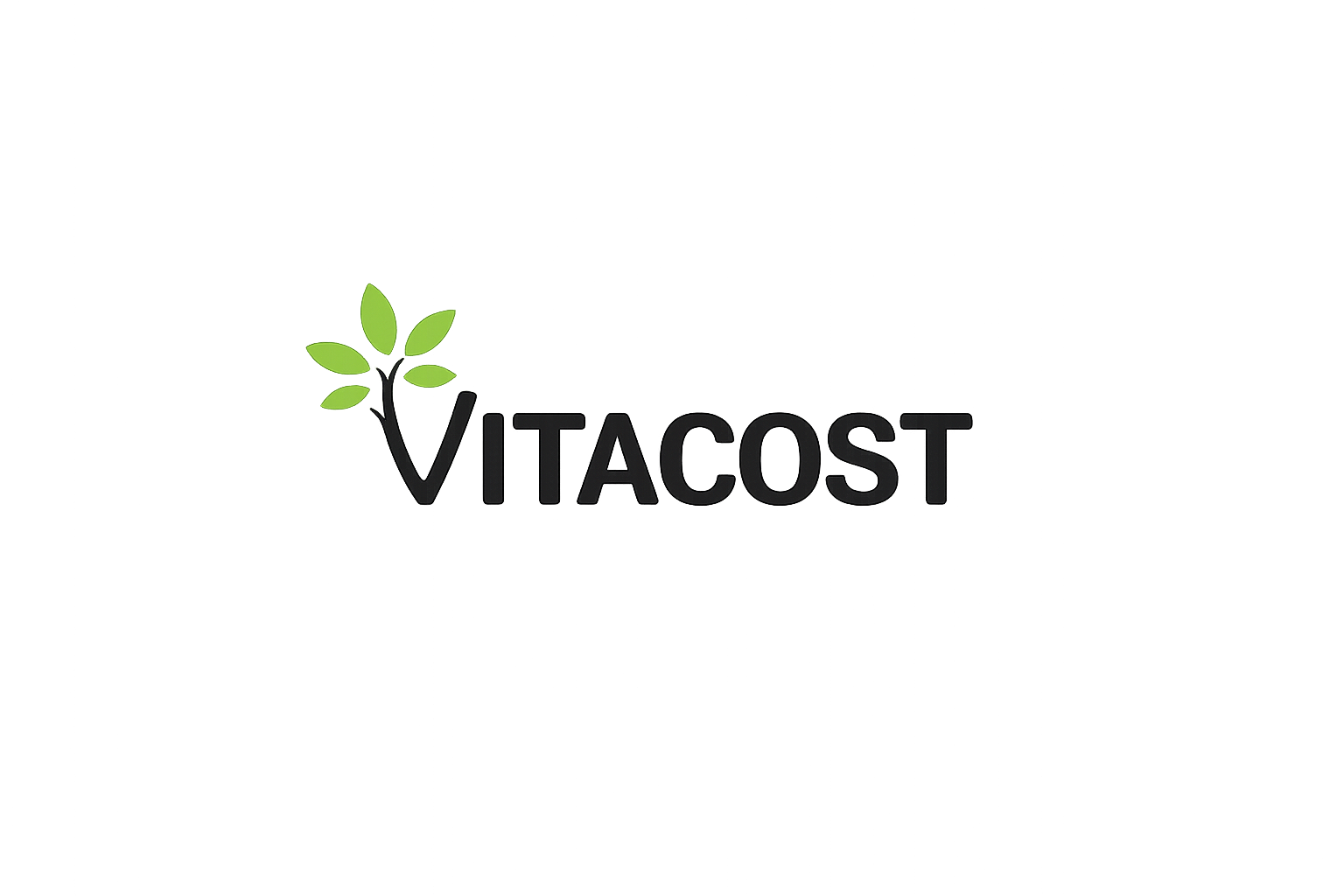 A digitally distorted image displaying the word "VITACOST" with a green leaf graphic, where the colors and lines are stretched creating a glitch effect.