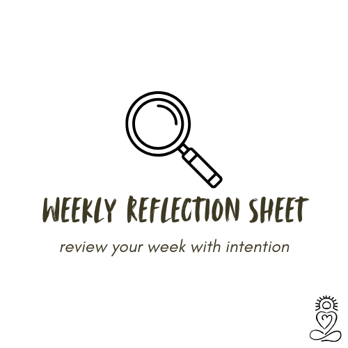 weekly reflection sheet