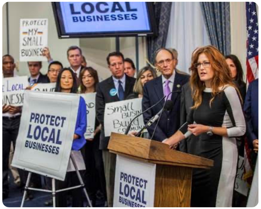 Saunda McDaniel, CFE, speaking to Congress about the importance of protecting local small businesses