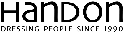 Logo mit dem Text 'Handon DRESSING PEOPLE SINCE 1990' auf weißem Hintergrund.