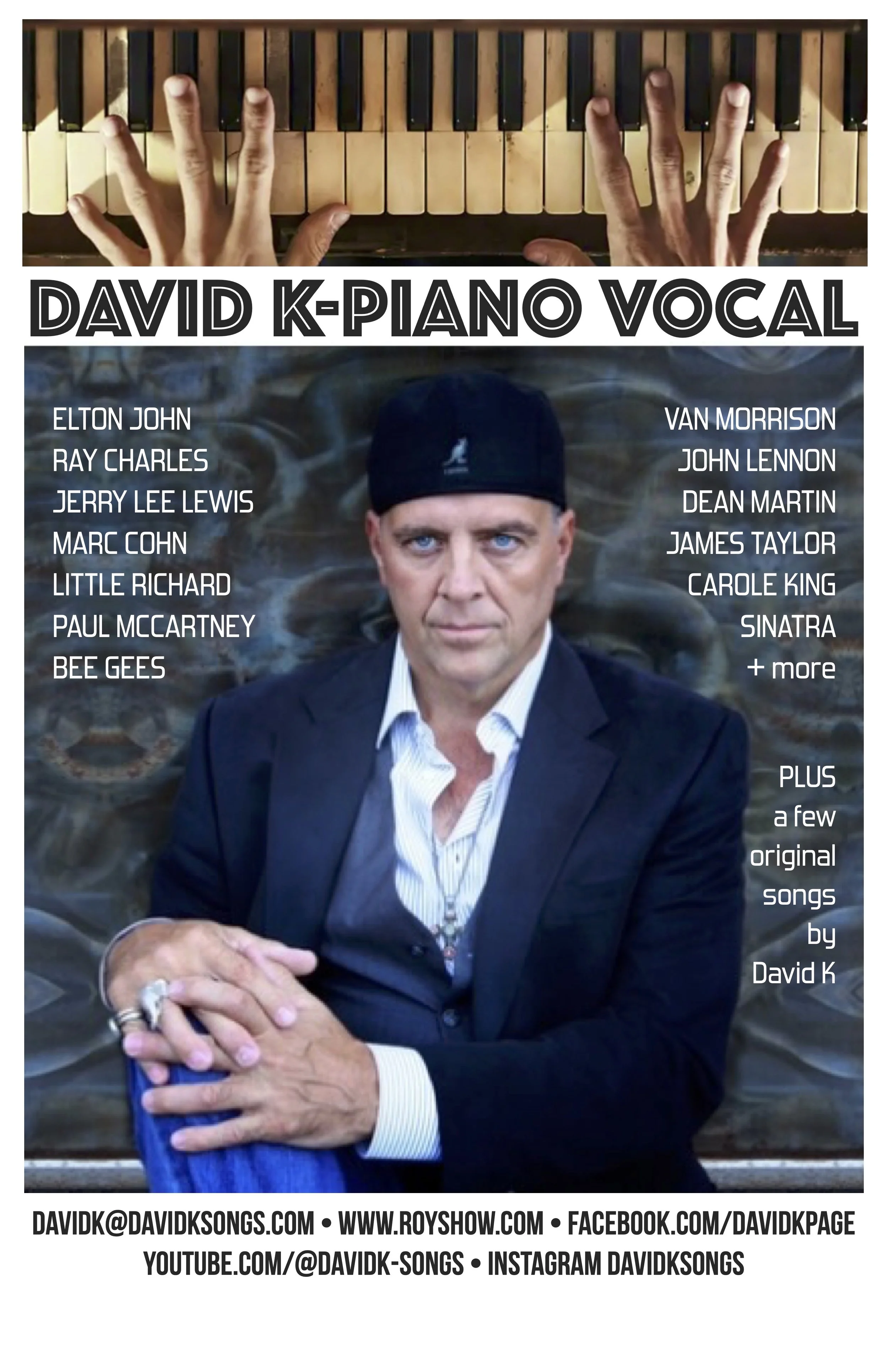 DAVID K solo piano guitar vocal