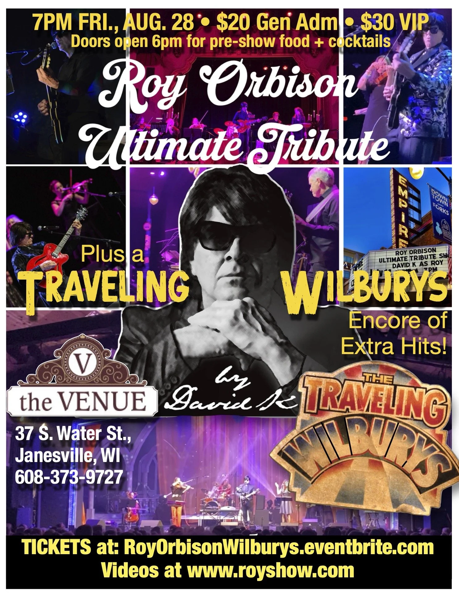 ROY ORBISON/TRAVELING WILBURYS TRIBUTE David K + Band. $20+$30