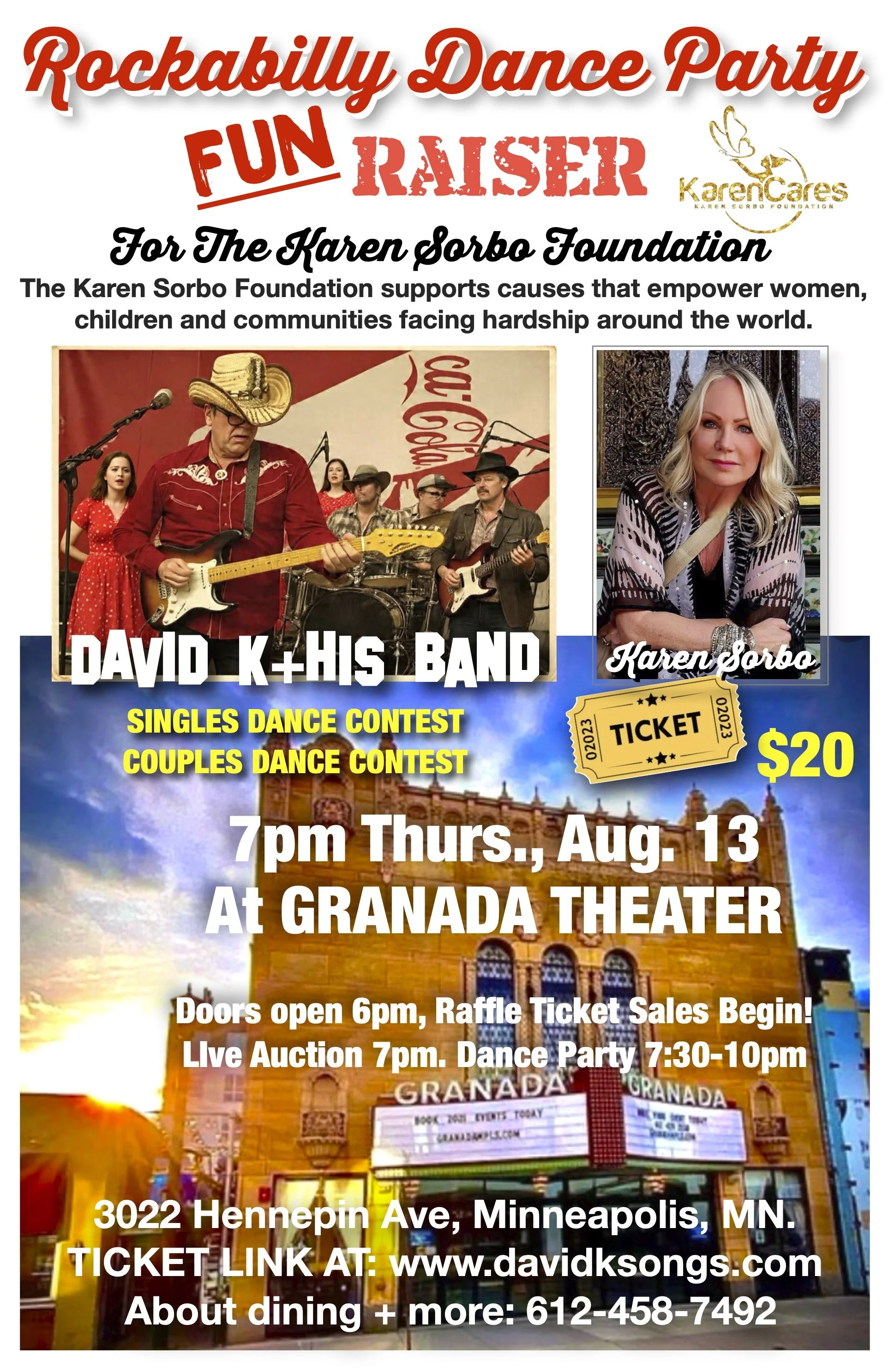 ROCKABILLY DANCE PARTY FUNdraiser for KAREN SORBO FOUNDATION $20 