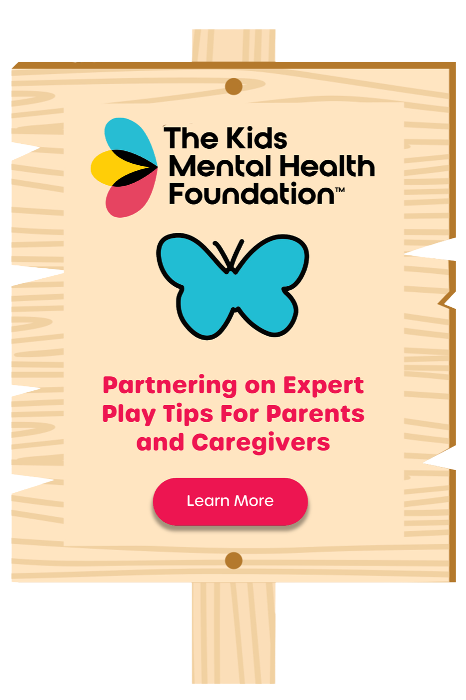 Kids Mental Health Foundation play tips sign linking to playful possibilities