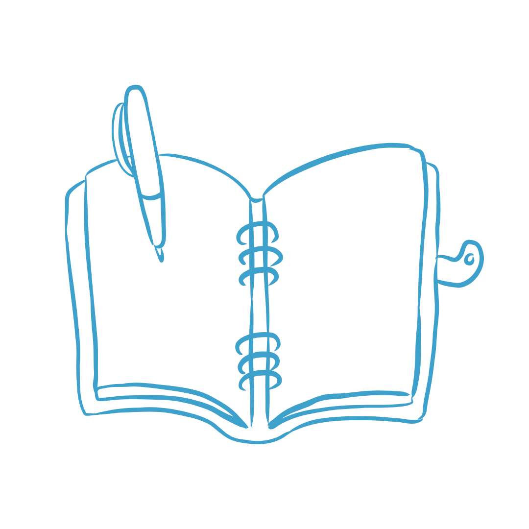 Icon eines geöffneten Notizbuchs mit Stift – symbolisiert nachhaltige Wirkung und Transfer in den Schulalltag