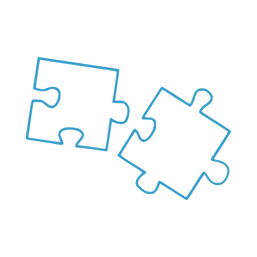 Icon mit zwei Puzzleteilen – steht für pädagogisch fundierte Methoden und kindgerechte Achtsamkeit