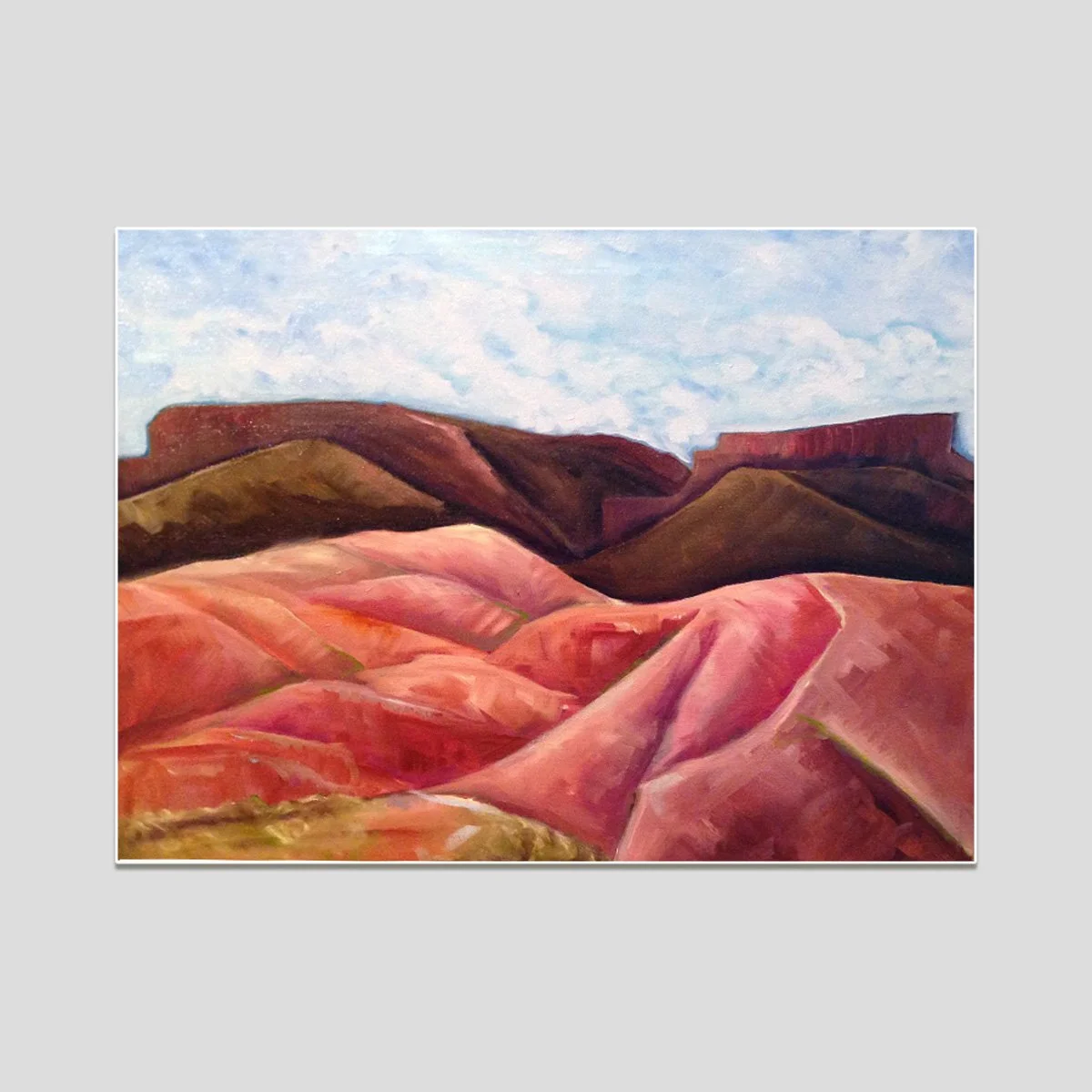 landscape painting of red mountains