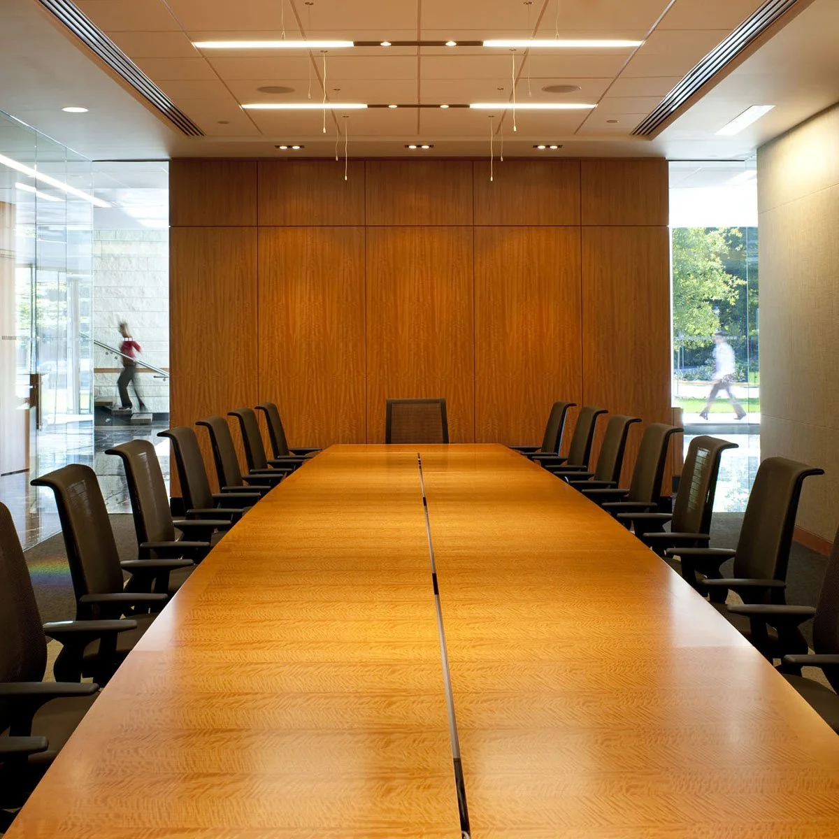 wood boardroom