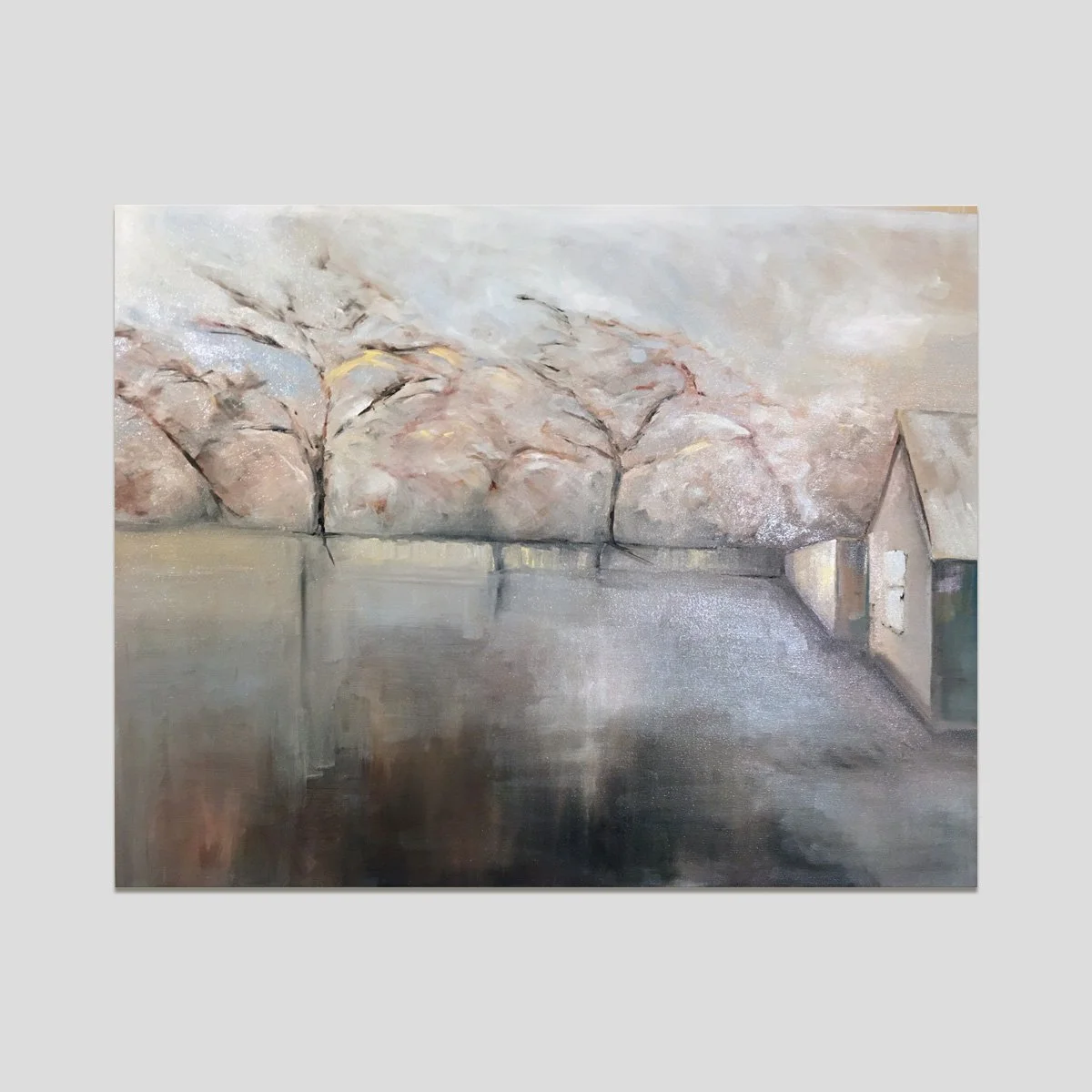 landscape painting in muted colors