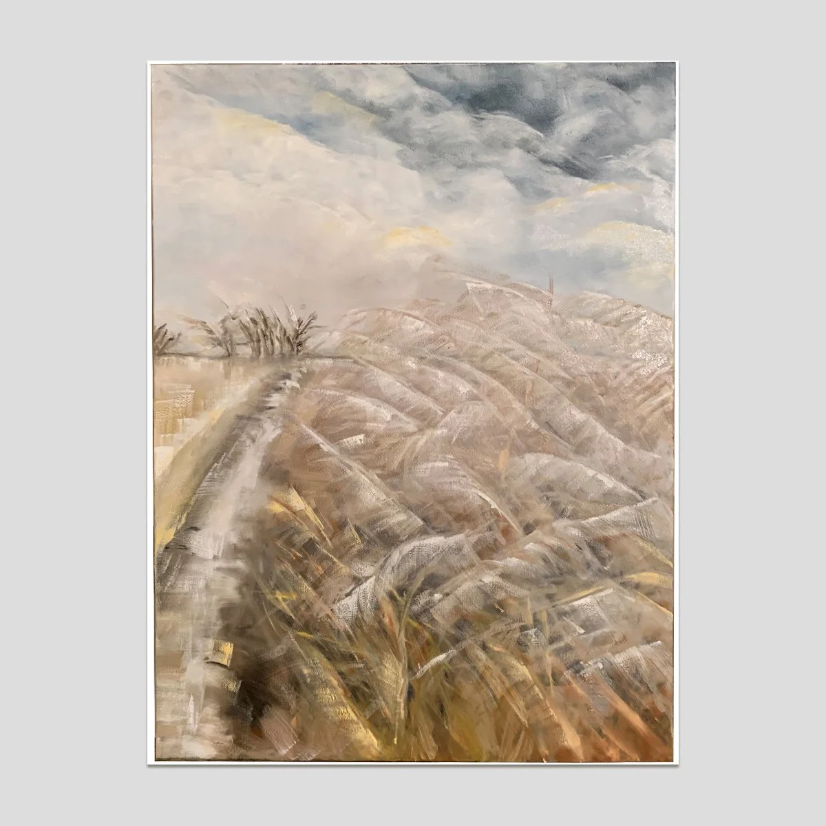 landscape painting of wheat field