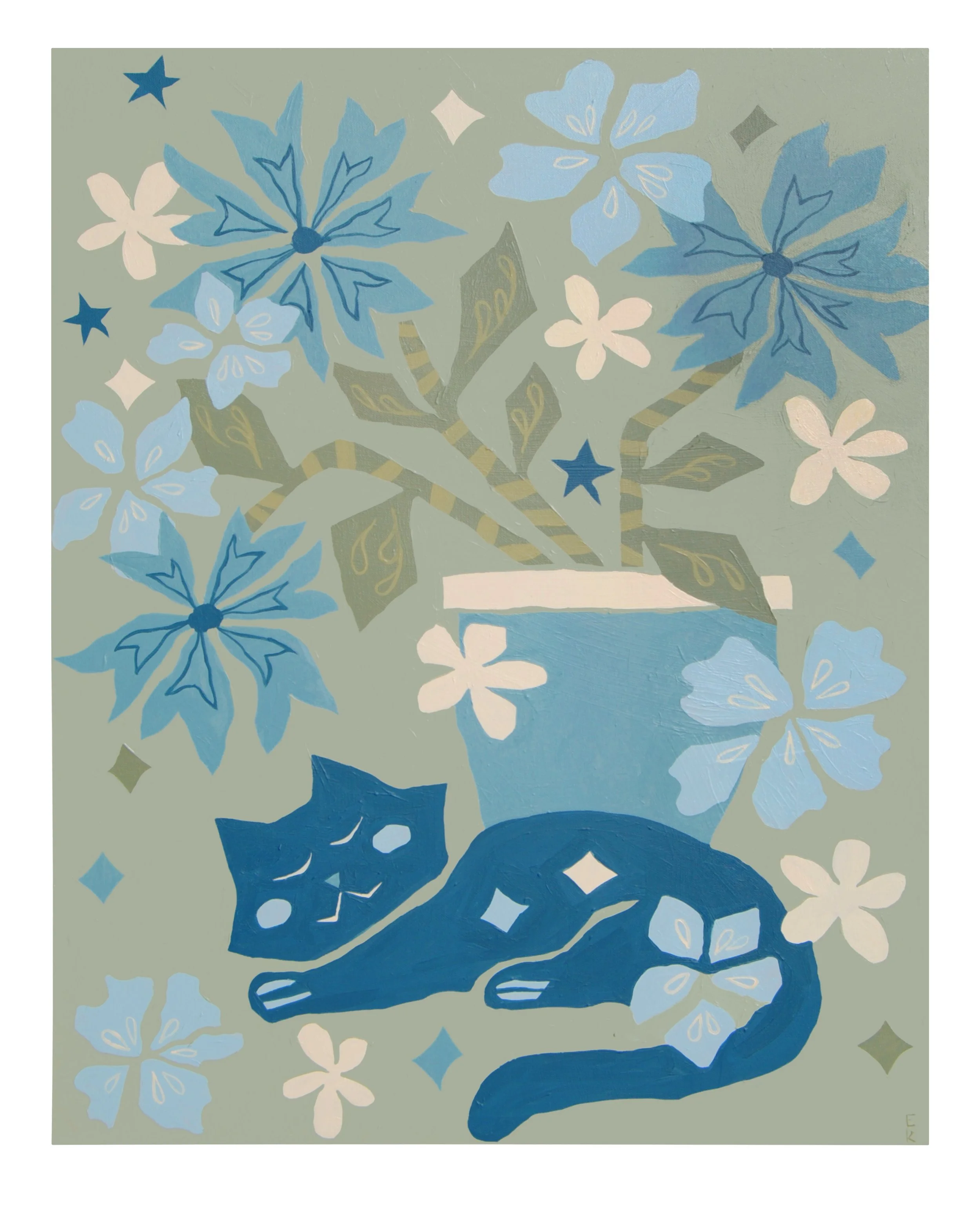 Dreaming Under Cornflowers and Violets - Giclée Print