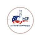 Logo of the American Culinary Federation featuring a chef's hat and a spoon with the organization's name