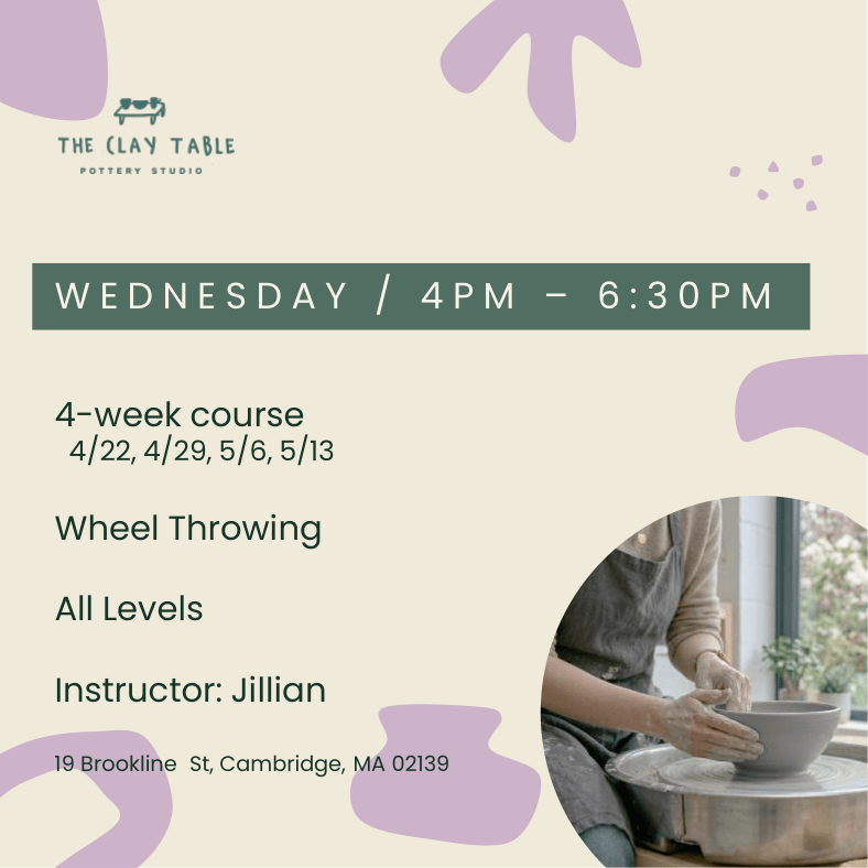 Wed 4PM Wheel throwing - All levels (starting in Apr.)