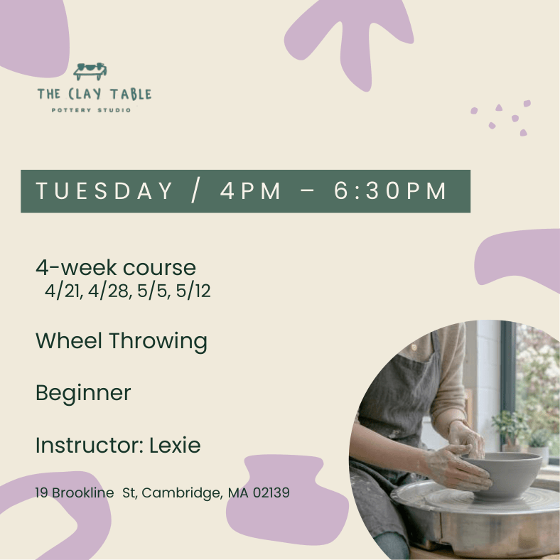 Tue 4PM Wheel throwing - Beginner (starting in Apr.)