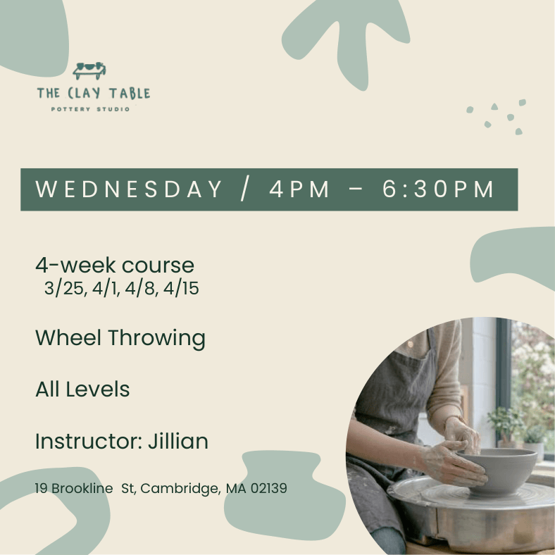 Wed 4PM Wheel throwing - All levels (starting in Mar.)