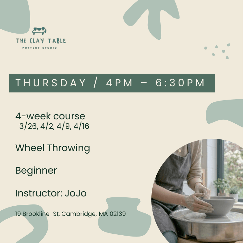 Thu 4PM Wheel throwing - Beginner (starting in Mar.)