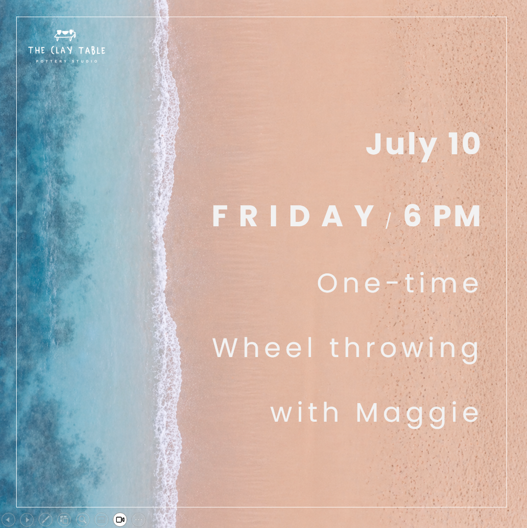 Fri 7/10 @ 6pm One-time Wheel throwing workshop