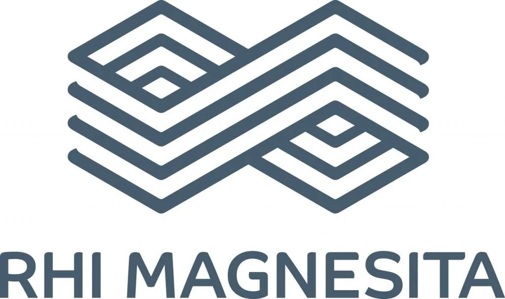 Logo of RHI Magnets featuring a stylized geometric magnetic abstract design above the company's name.