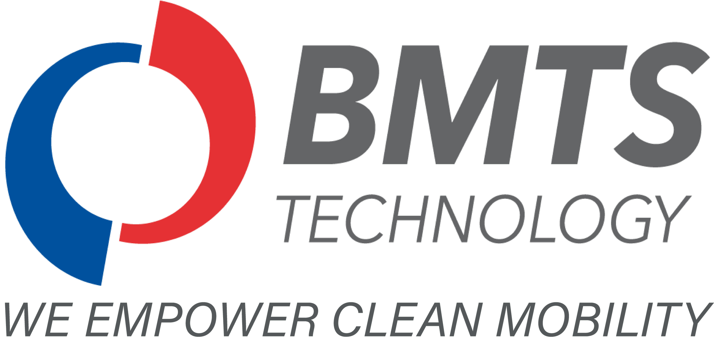 Logo of BMWT Technology with a circular design in blue, red, and black, and the slogan "We Empower Clean Mobility" underneath.
