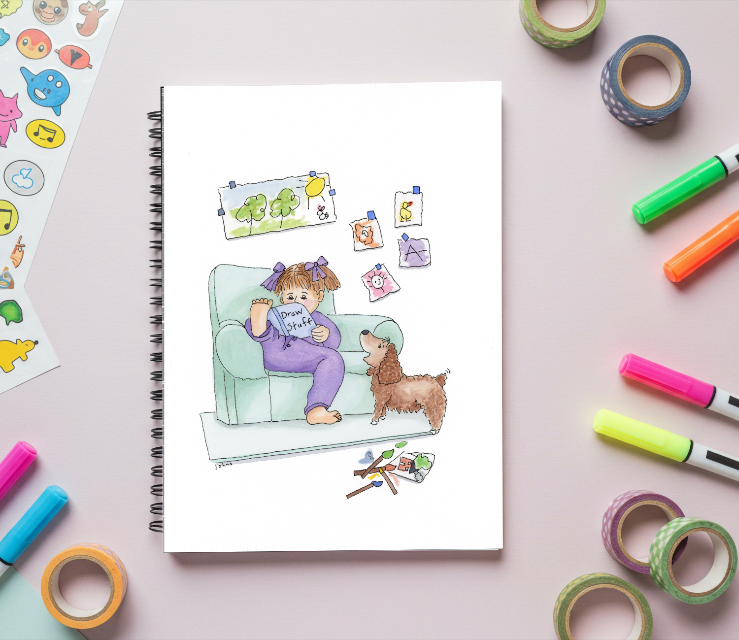 Girl Artist and dog 5.png