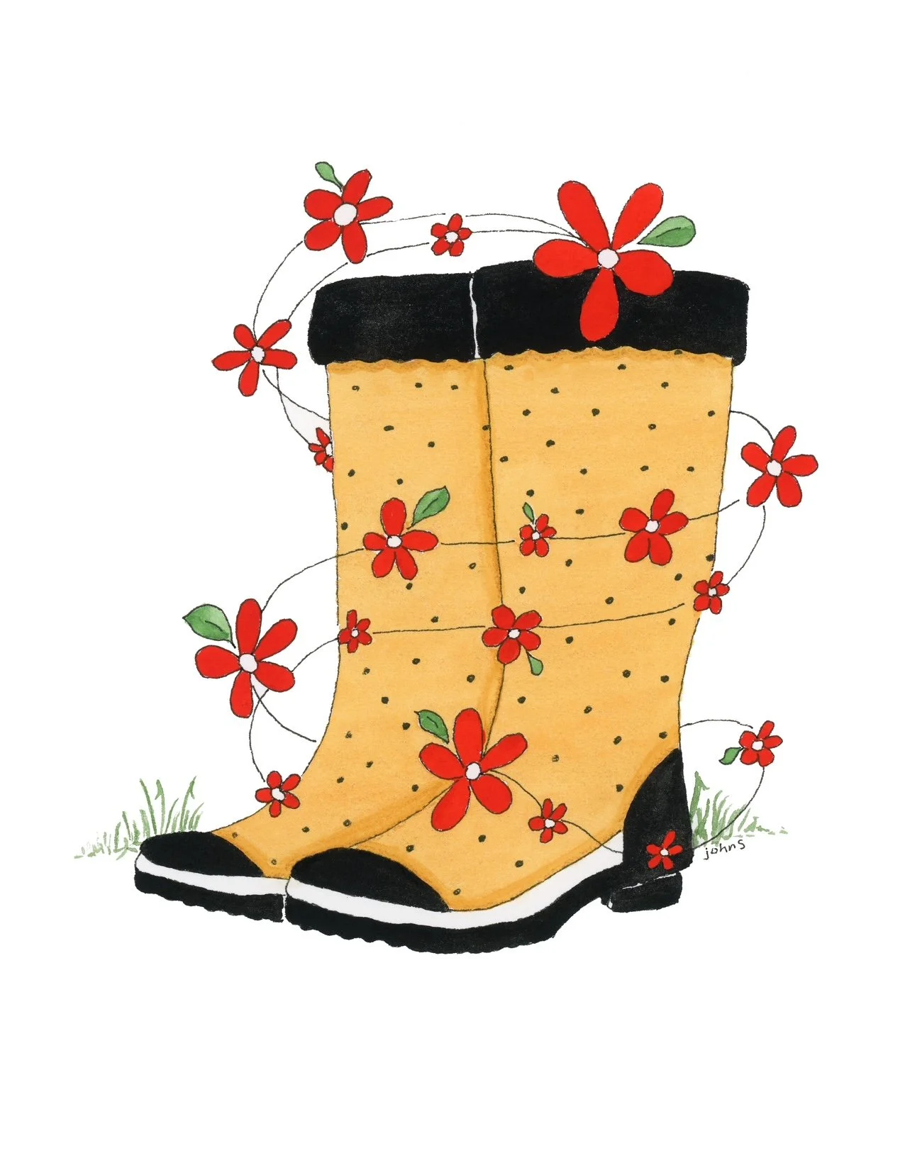 Yellow Garden Boots
